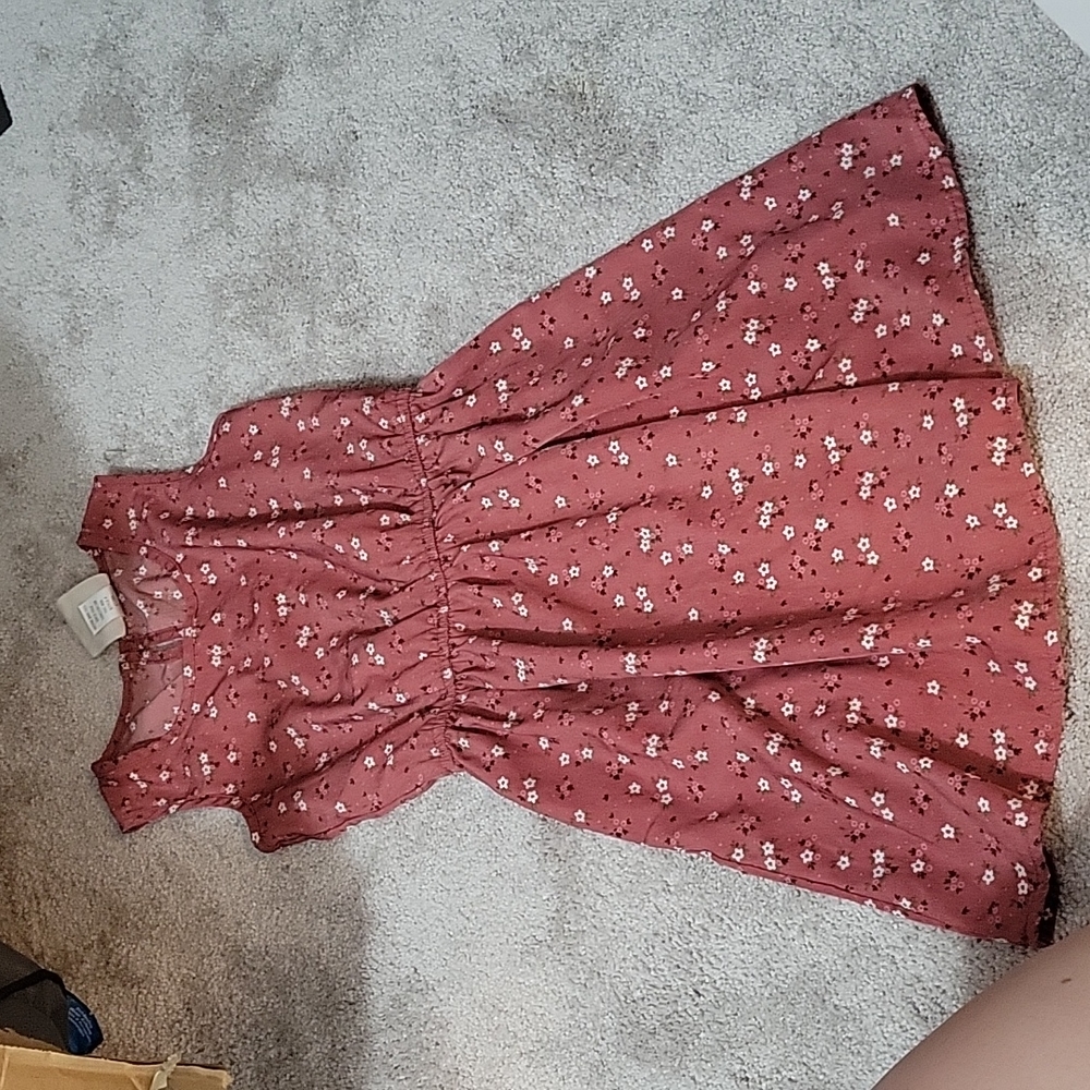 Girls red flower dress